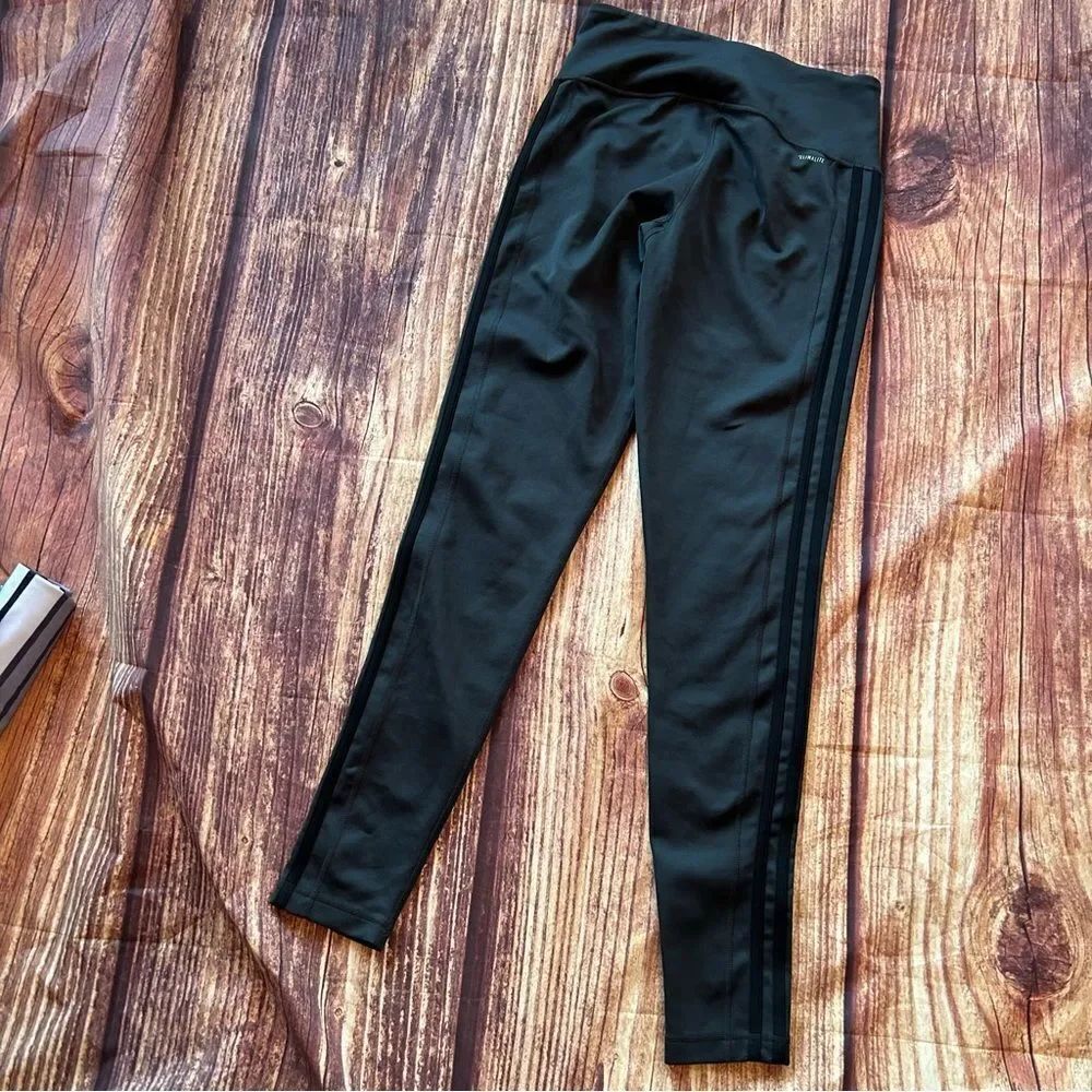 Women’s Adidas Leggings Dark Green Grey Size M - Picture 4 of 5